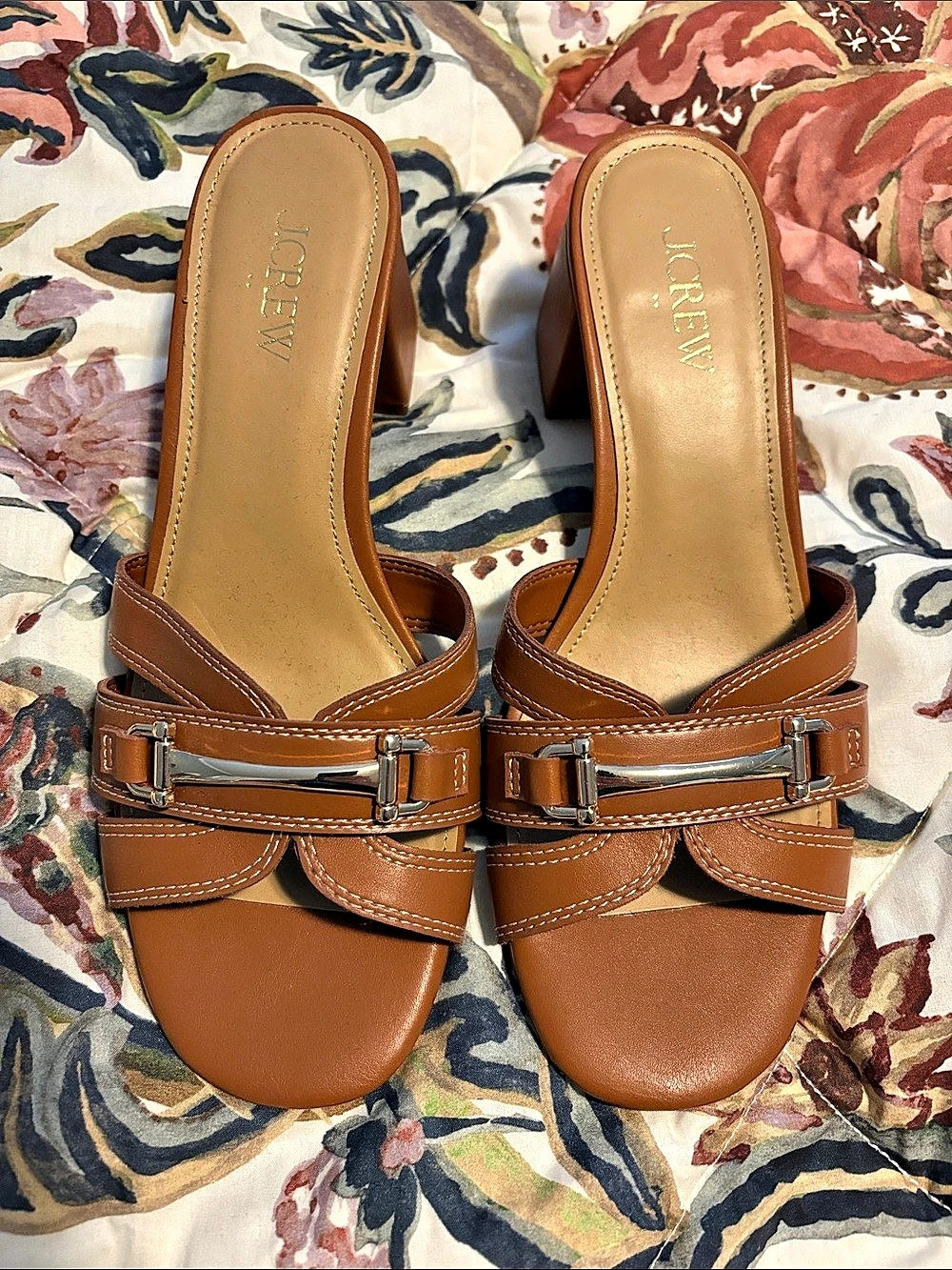 J.Crew Brown Block Heel Sandals US 7.5 Never worn